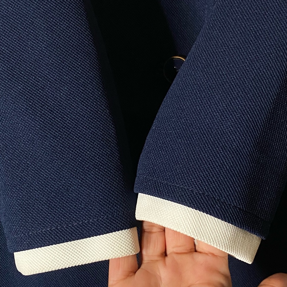 60s vtg BUTTE KNIT Navy Blue Double-Breasted Coat Dress - Picture 8 of 11